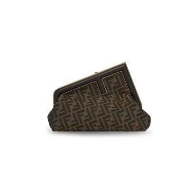 FENDI ZUCCA FIRST SMALL CLUTCH BROWN SHOULDER BAG 8BP137AOQBF1GL7 (30*20*14cm)